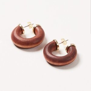 Wooden hoop earrings NEVER WORN